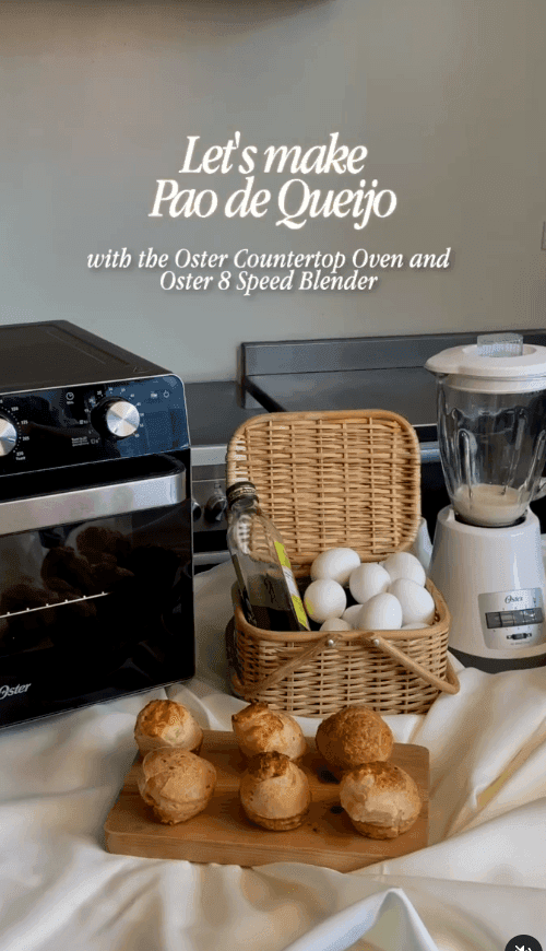 Golden, gooey, and made from scratch 🧀✨ The Oster 8-Speed Blender makes cheese bread prep effortless — just blend, bake, and bite.