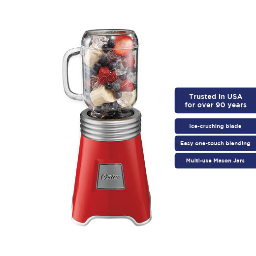 Ball Mason Jar Blender white, red